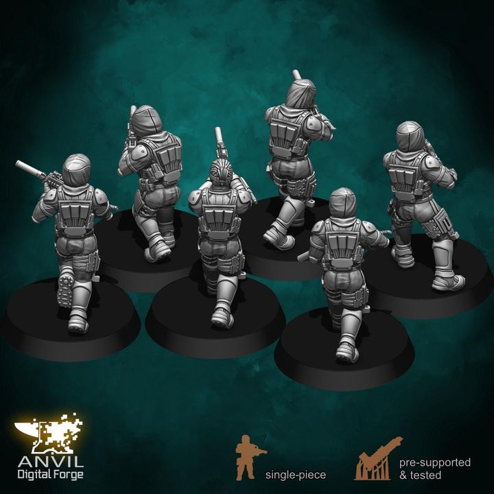 Anvil HiTech Sneaking Suits 28/32mm 3D Resin Miniatures Single-Piece
