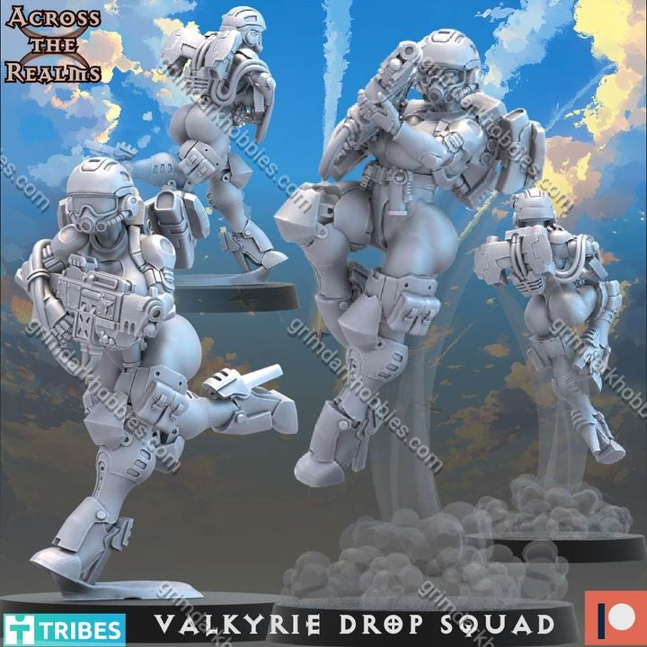 Across the Realms Valkyrie Drop Squad – 32mm Ready-to-Ship 3D Printed Resin Model Kit