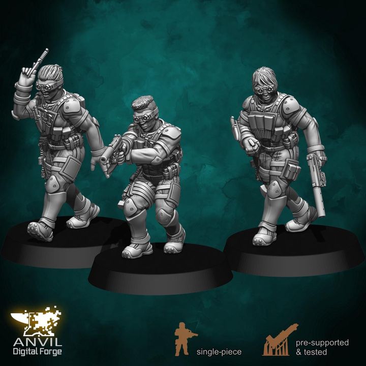 Anvil HiTech Sneaking Suits 28/32mm 3D Resin Miniatures Single-Piece