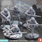 Across the Realms Evzones Soldiers 1940 – 32mm 3D Printed Resin Miniature Kit / Model Kit
