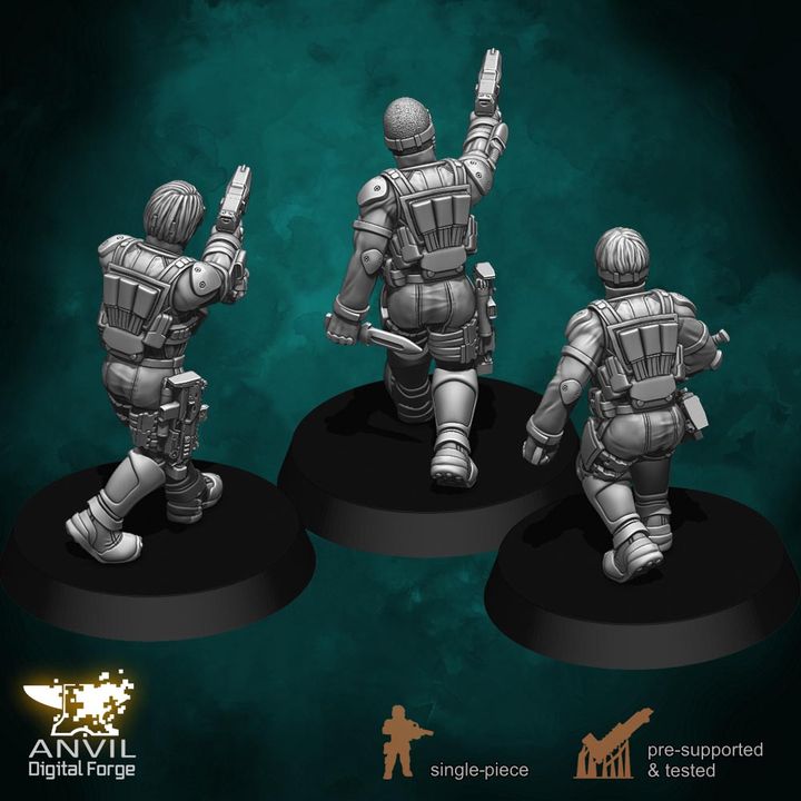 Anvil HiTech Sneaking Suits 28/32mm 3D Resin Miniatures Single-Piece