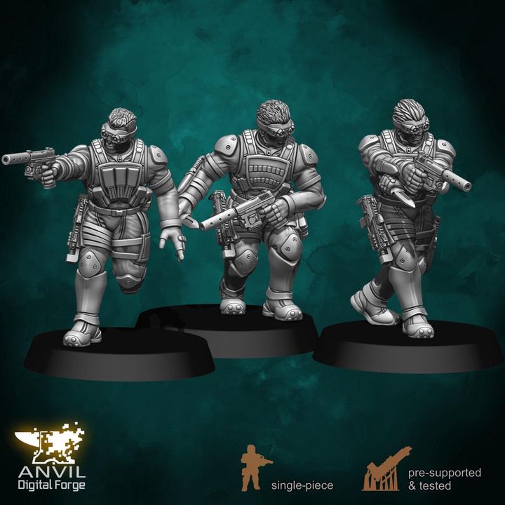 Anvil HiTech Sneaking Suits 28/32mm 3D Resin Miniatures Single-Piece