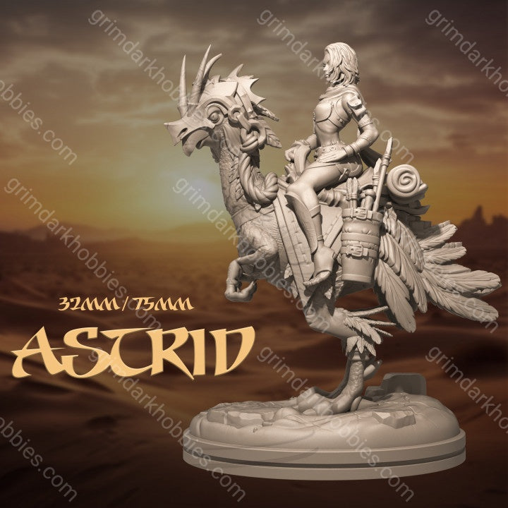 Dungeons & Maidens Astrid on Mount 32/75mm 3D Resin Miniature