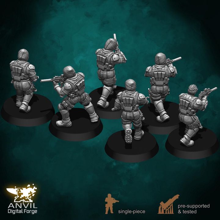 Anvil HiTech Sneaking Suits 28/32mm 3D Resin Miniatures Single-Piece